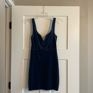 Express Blue Velvet Dress